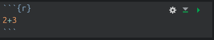 A simple arithmetic operation in a code chunk