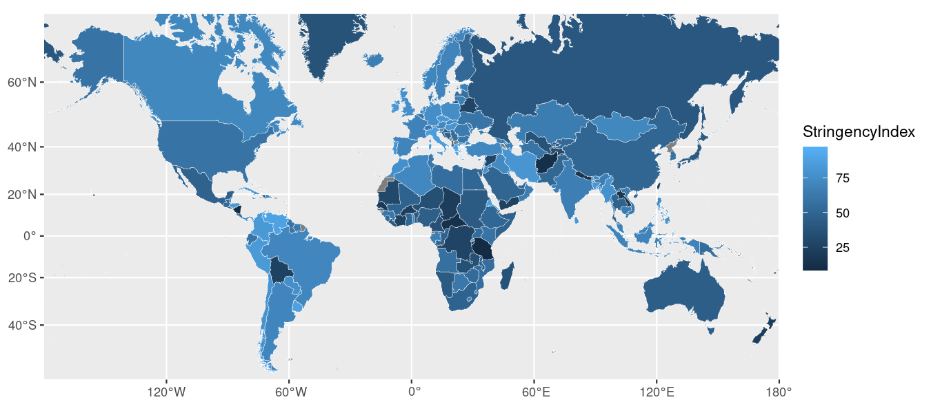 The repositioned ggplot map