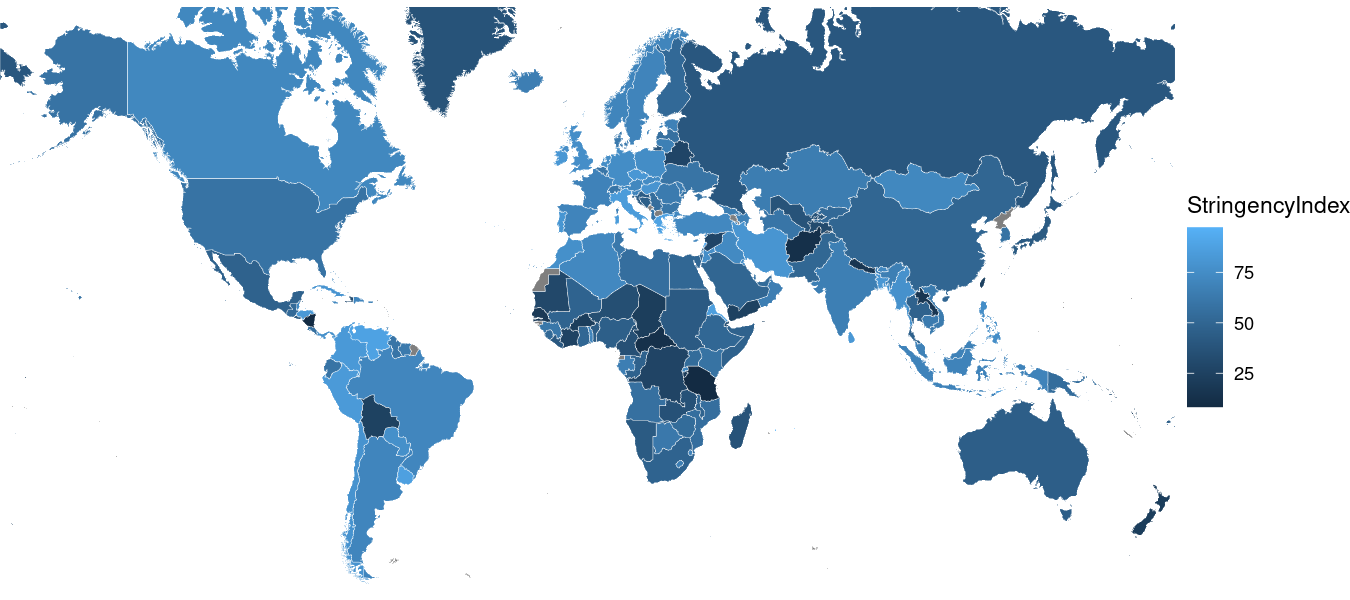 The ggplot map after removing most theming options